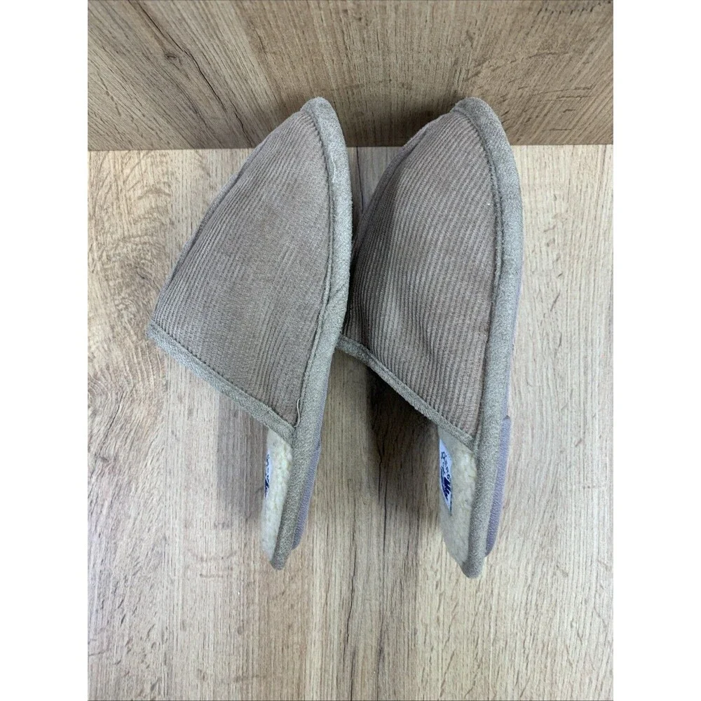 Dockers Boys Brown Split Toe Slippers Fur Footbed Slide On Size 13 M